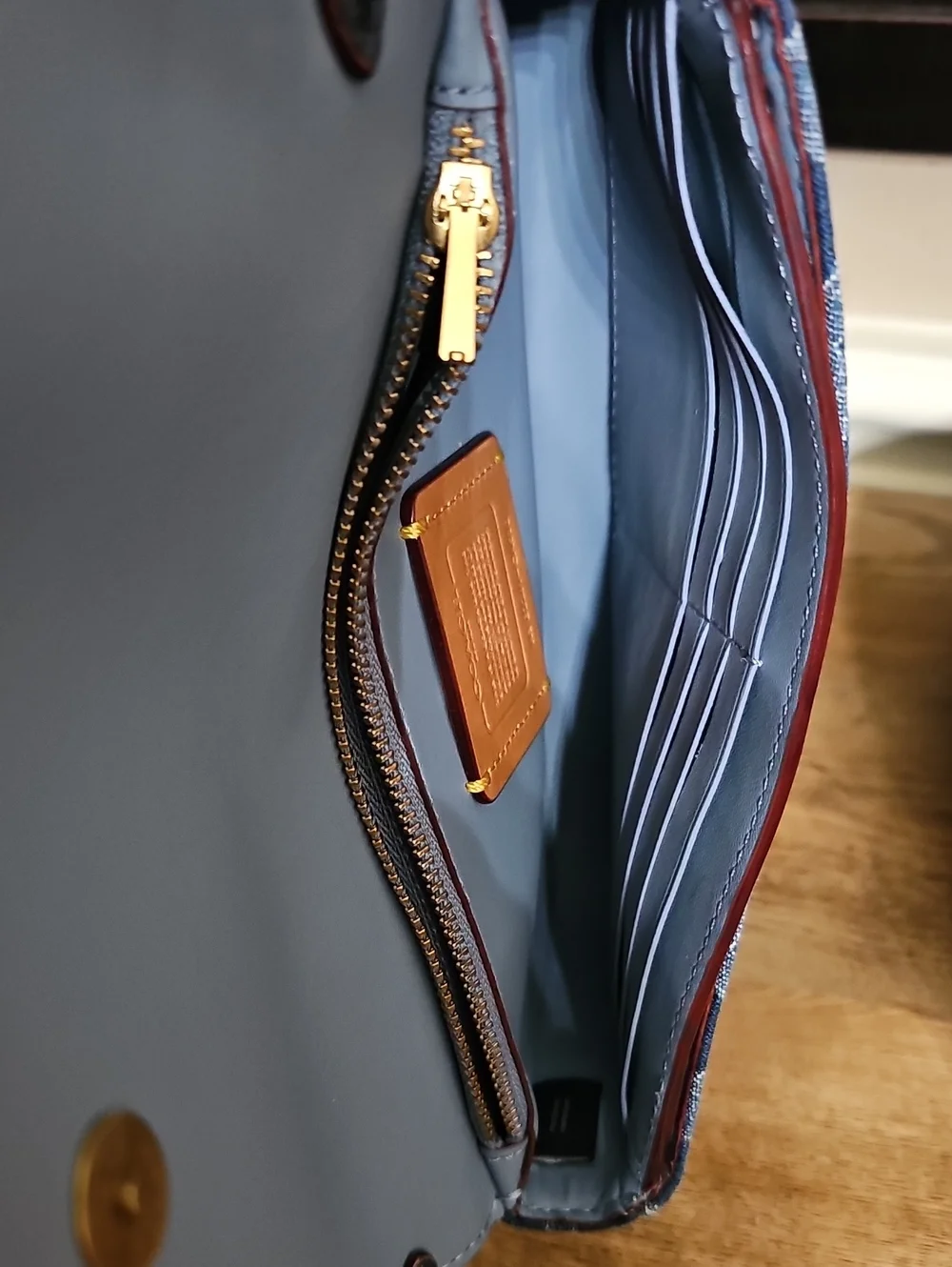 Coach Denim Blue Monogram Signature Crossbody Bag